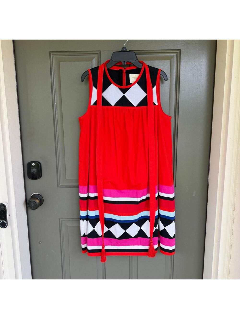 Kate Spade New York Geo Border Sleeveless Dress - Size Small